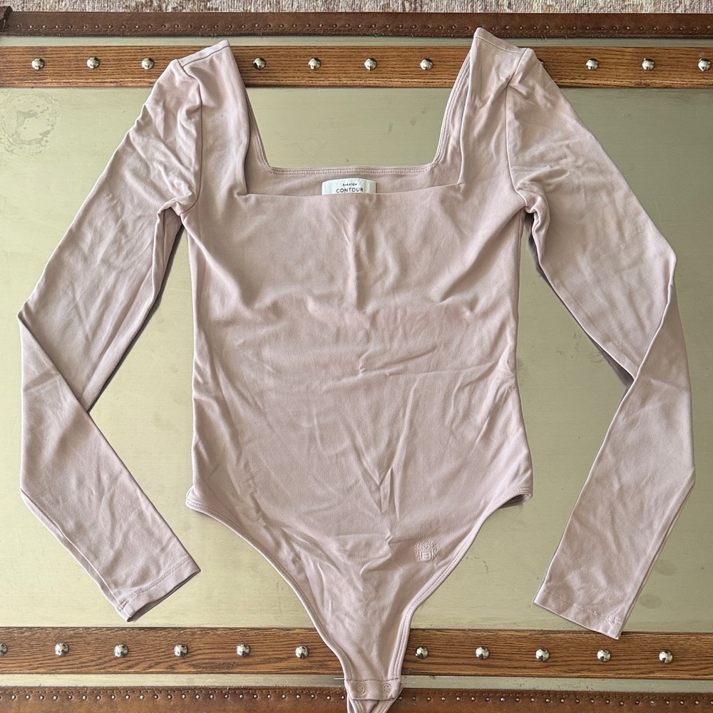 Aritzia Pink Long Sleeve Bodysuit